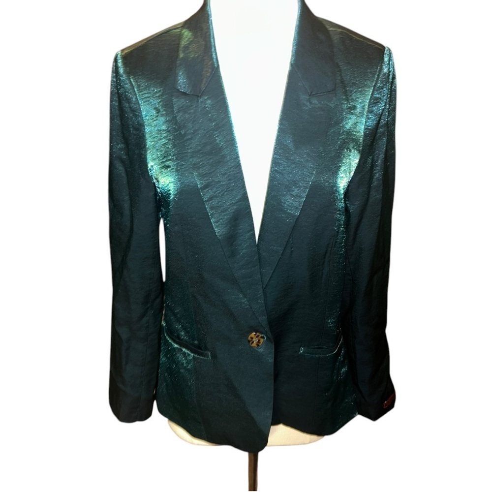 Scotch & Soda Teal Satin Blazer Teal Iridescent Size Extra Small XS